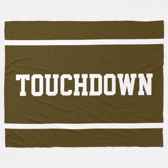 Manta Polar TOUCHDOWN Athletic Brown Sporty White Text Stripes (Frente (Horizontal))