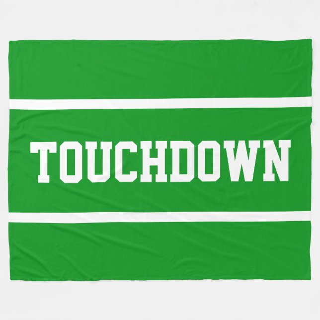 Manta Polar TOUCHDOWN Bold Bright Green White Football Stripes (Frente (Horizontal))