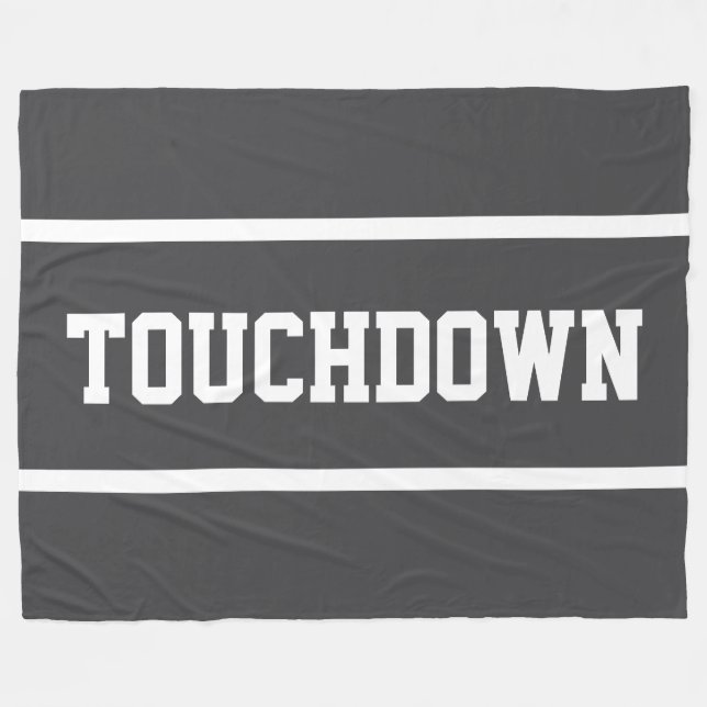 Manta Polar TOUCHDOWN Bold Gray Sporty White Football Stripes (Frente (Horizontal))