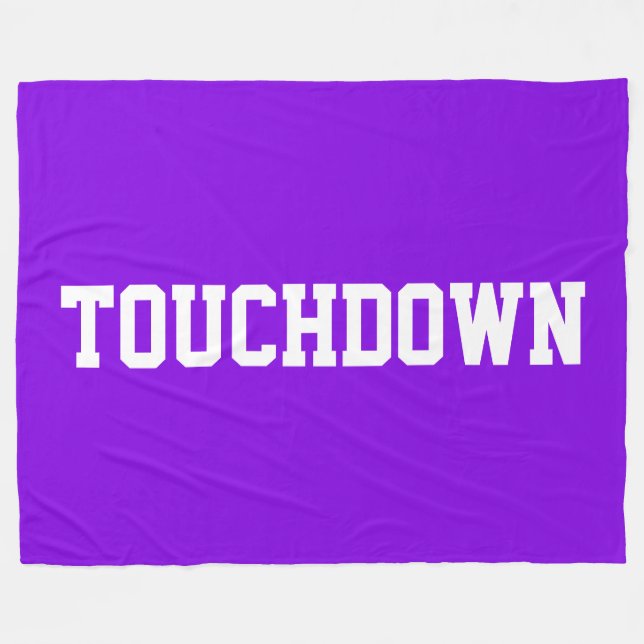 Manta Polar TOUCHDOWN Bright Purple Athletic White Block Text  (Frente (Horizontal))