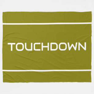 Manta Polar TOUCHDOWN de texto blanco elegante con rayas en ol
