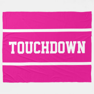 Manta Polar TOUCHDOWN Divertido Rosa Brillante Blanco Rayas de