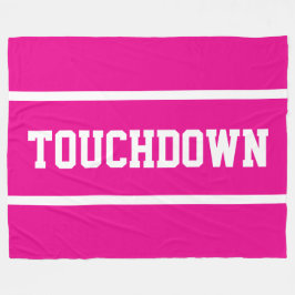 Manta Polar TOUCHDOWN Fun Bright Pink White Football Stripes