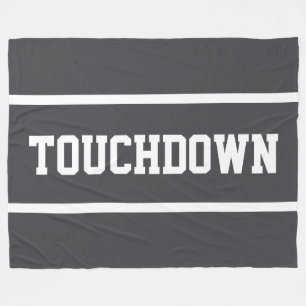 Manta Polar TOUCHDOWN Gris Intenso Deportivo Blanco Rayas de F