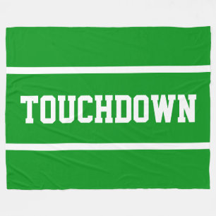 Manta Polar TOUCHDOWN Negrita Verde Brillante Blanco Rayas de 