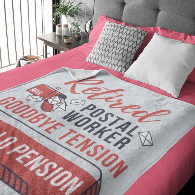Manta Polar Trabajador postal retirado despido retiro de tensi (Retired Postal Worker Funny Parting Gift Fleece Blanket)