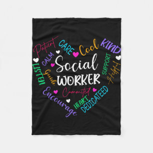 Manta Polar Trabajadora social corazón divertido trabajo socia