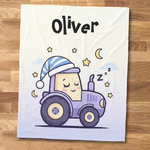 Manta Polar Tractor Dormilón de Lavanda Adorable 