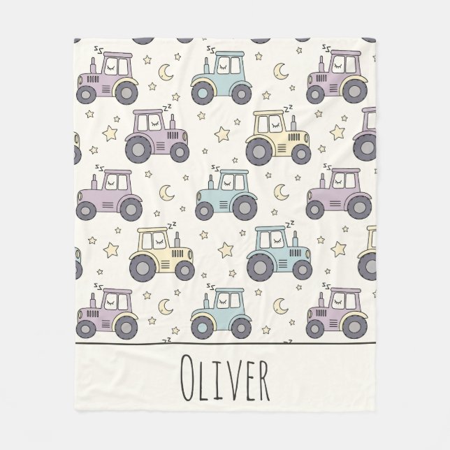 Manta Polar Tractor Dormilón Pastel Adorable (Anverso)