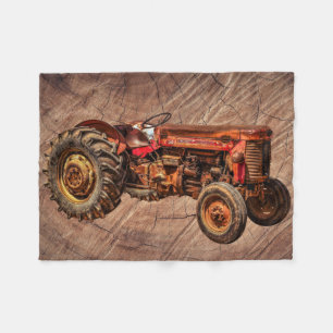 Manta Polar Tractor rojo antiguo