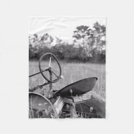 Manta Polar Tractor vintage en hierba