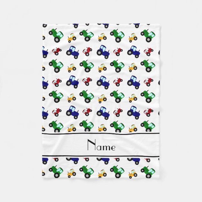 Manta Polar Tractores blancos conocidos personalizados (Anverso)