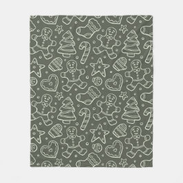 Manta Polar Traditional Vintage Christmas Gingerbread Man