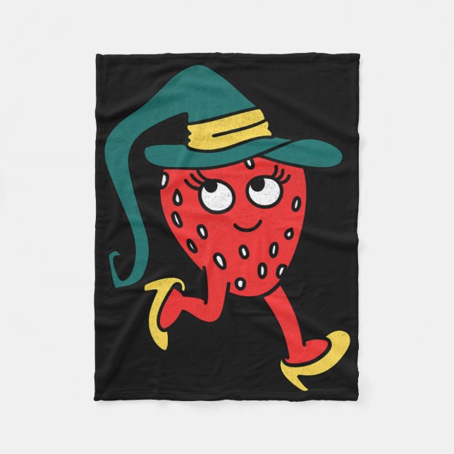 Manta Polar Traje de fresa Fruit Lazy Halloween (Anverso)
