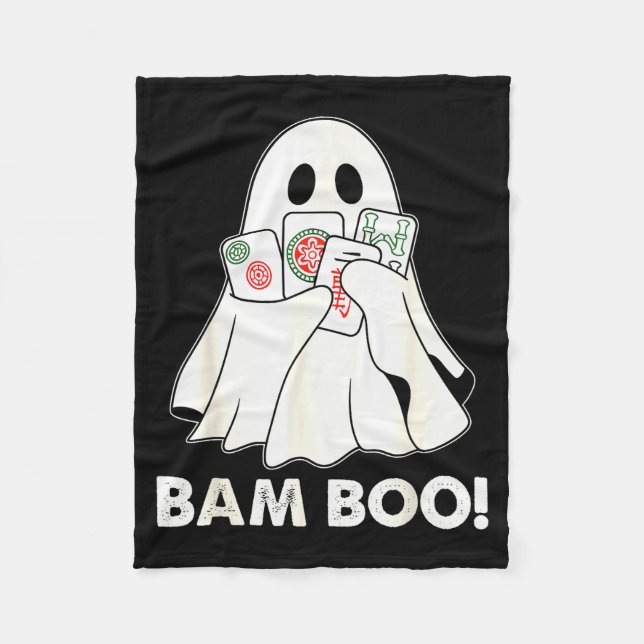 Manta Polar Traje divertido de Mahjong fantasma de Halloween B (Anverso)