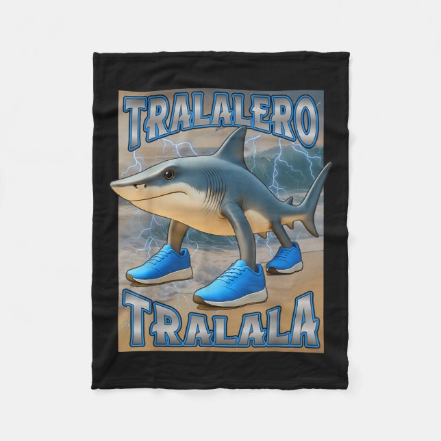 Manta Polar Tralalero Tralala Italiano Brainrot Meme Cumpleaño (Anverso)