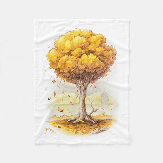 Manta Polar Tranquilidad dorada (Anverso)