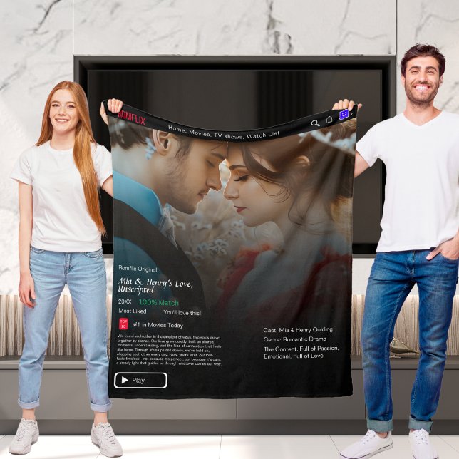 Manta Polar Transmisión de películas de historias de amor (Your Love Story Movie Streaming Fleece Blanket)
