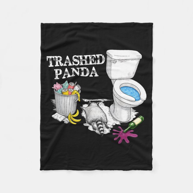 Manta Polar Trashed Panda Drunk Racoon Party Animal Meme Funny (Anverso)