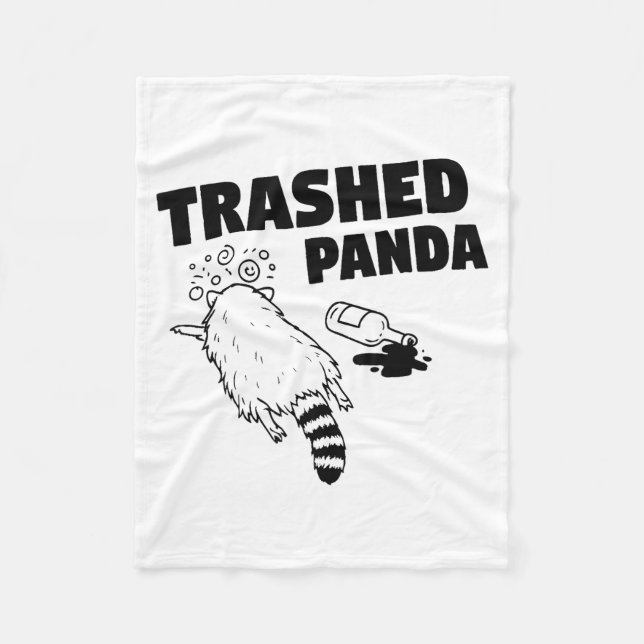 Manta Polar Trashed Panda, Funny Drunk Raccoon, Funny Trash Pa (Anverso)