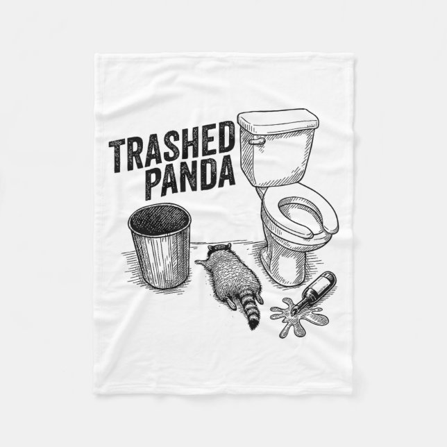 Manta Polar Trashed Panda, Funny Drunk Raccoon, Trash Panda Hu (Anverso)