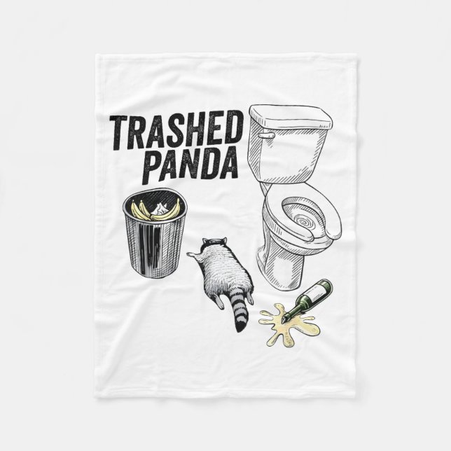 Manta Polar Trashed Panda, Funny Drunk Raccoon, Trash Panda Hu (Anverso)
