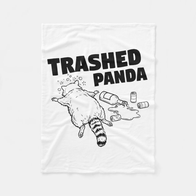 Manta Polar Trashed Panda Funny Drunk Racoon  (Anverso)
