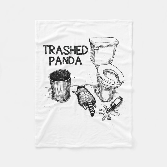 Manta Polar Trashed Panda Funny Drunk Racoon  (Anverso)