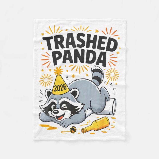 Manta Polar Trashed Panda New Year 2026 Funny Drunk Raccoon  (Anverso)