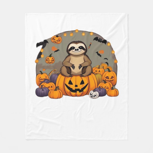 Manta Polar Traslado clásico de esloth-o-ween (Anverso)