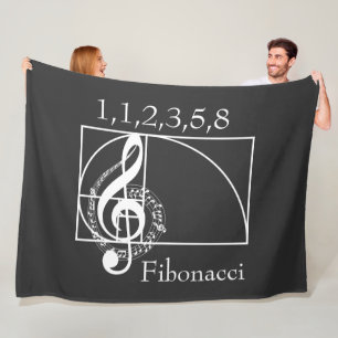 Manta Polar Treble Clef Musical Notes y Fibonacci Spiral