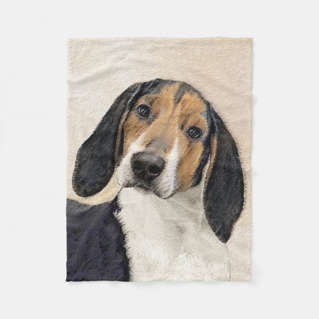 Manta Polar Treeing Walker Coonhound Painting - Arte original (Anverso)