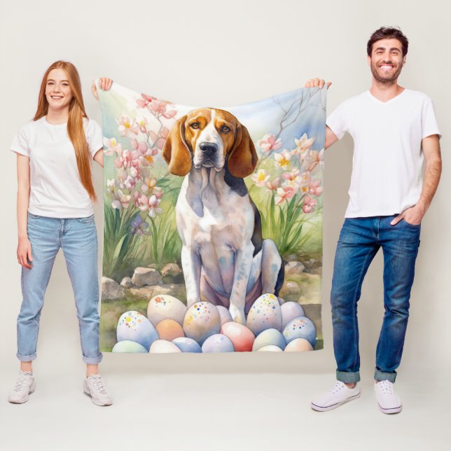 Manta Polar Treeing Walker Coonhound with Easter Eggs Holiday (In situ)
