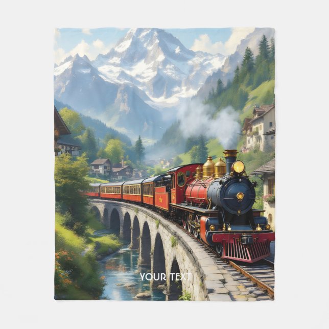 Manta Polar Tren antiguo de Fantasy Cute Crimson (Anverso)