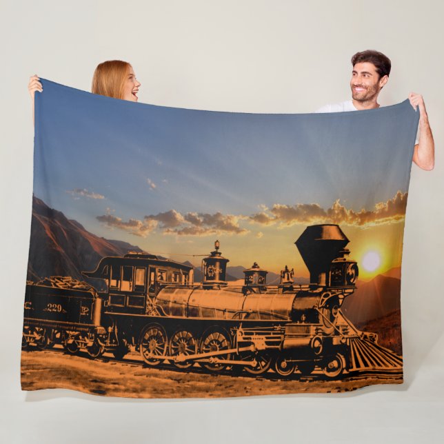 Manta Polar Tren de vapor vintage en Sunset Locomotive CPRR 22 (In situ)