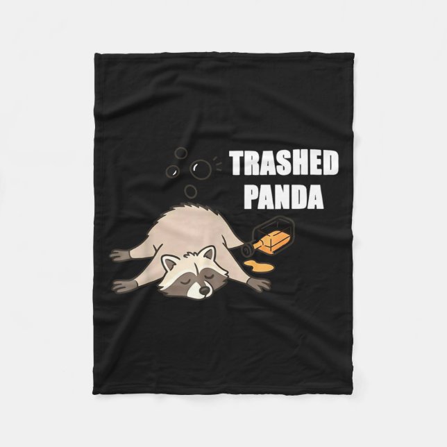 Manta Polar Trendy Funny Trashed Panda Drunk Raccoon Lovers Me (Anverso)