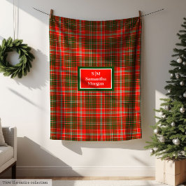 Manta Polar Trendy Tartan Blanket Personalized Christmas Gift