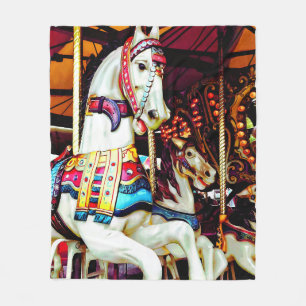 Manta Polar Tres caballos carrusel