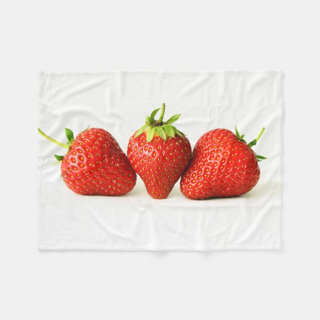 Manta Polar Tres fresas sobre el fbcnm blanco (Frente (Horizontal))
