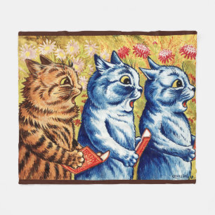 Manta Polar Tres gatos cantando por Louis Wain