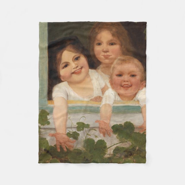 Manta Polar Tres hijos en la ventana (Anverso)