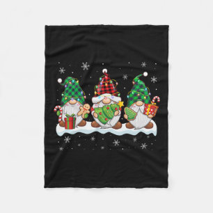 Manta Polar Tres hombres gnomos mujeres búfalo Navidades rojos