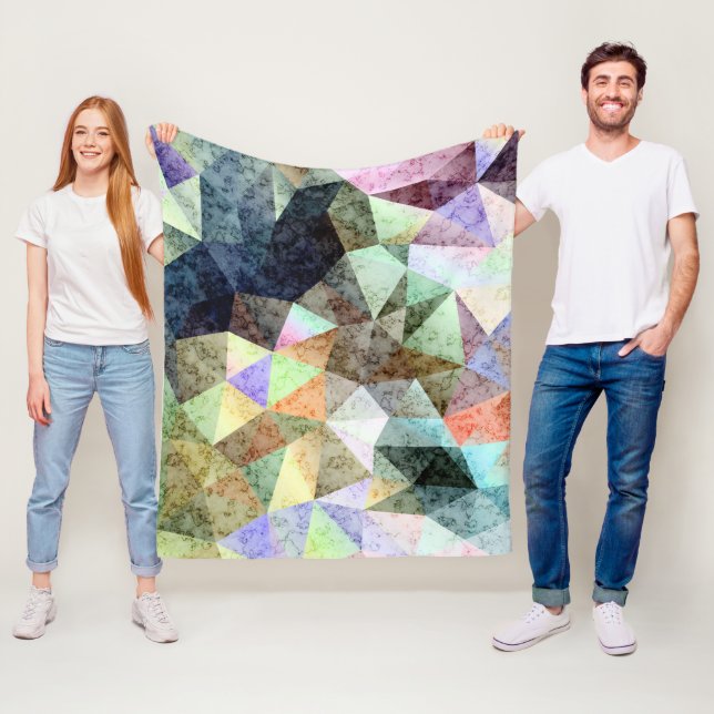 Manta Polar Triángulo geométrico poligonal retro de color negr (In situ)