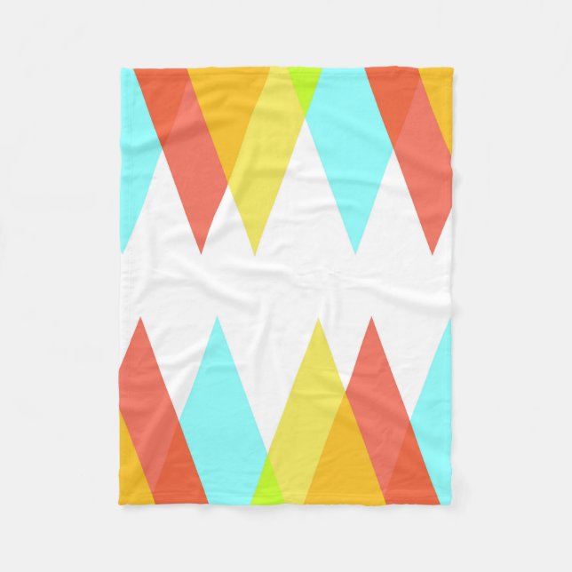 Manta Polar Triángulos amarillos, rojos y azules cadetes (Anverso)