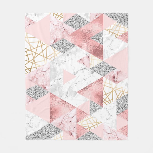 Manta Polar Triángulos de plata geométrica de oro, patrón de m (Anverso)