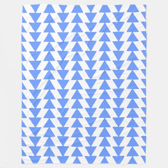 Manta Polar Triángulos Inky - Azul y Blanco bebé (Anverso)