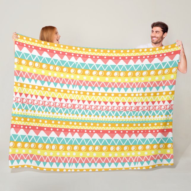 Manta Polar Triángulos Y Círculos Coloridos (In situ)