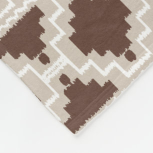 Manta Polar Tribal de Ikat Aztec - Marrón chocolate y Taupe
