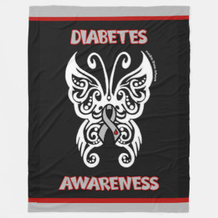 Manta Polar Tribal de mariposa... Diabetes Fleece Blanket