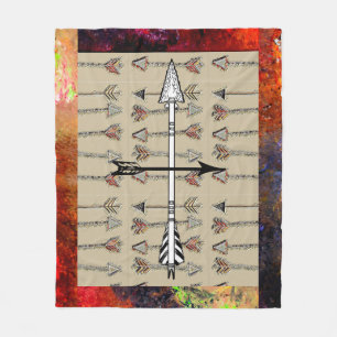 Manta Polar Tribal Flechas Modernas Fleece Throw Blanket